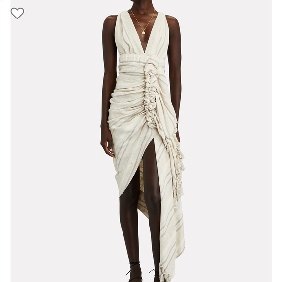 NWT Just Bee Queen Tulum ruched high low dress - Picture 1 of 4